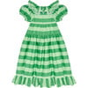 Flutter The Dovecotes Dress, Cricket Green & Cucumber Stripe - Dresses - 3