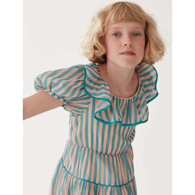 Flutter The Dovecotes Dress, Just Peachy & The Pool Voile Stripe - Dresses - 5