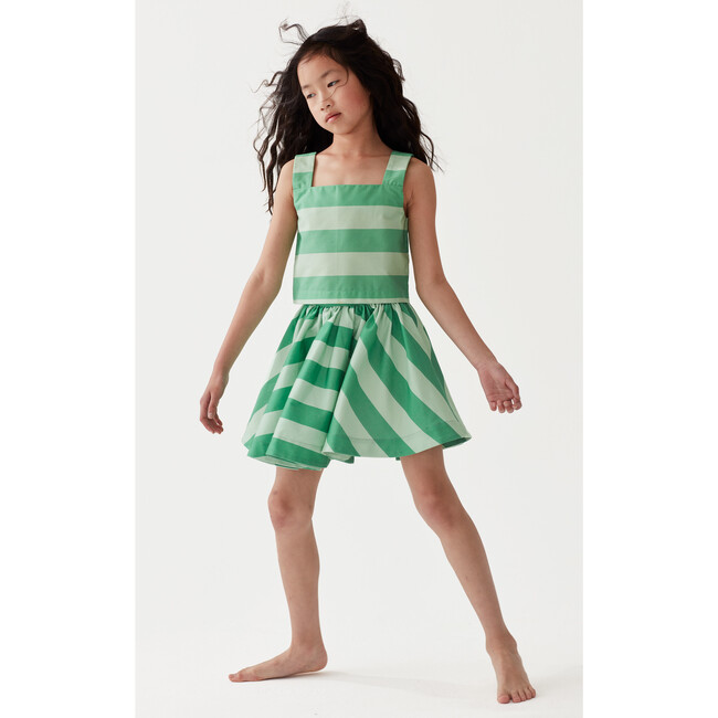 In Full Swing Skirt, Cricket Green & Cucumber Stripe - Skirts - 6