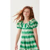 Flutter The Dovecotes Dress, Cricket Green & Cucumber Stripe - Dresses - 5