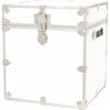 Rhino Cube Embossed Vinyl Trunk, White With Silver Trim - Storage - 1 - thumbnail