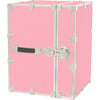 Rhino Bedside Cube Embossed Vinyl Trunk, Pink With Silver Trim - Storage - 1 - thumbnail