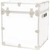 Rhino Cube Embossed Vinyl Trunk, White With Silver Trim - Storage - 2