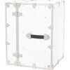 Rhino Bedside Cube Embossed Vinyl Trunk, White With Silver Trim - Storage - 2