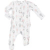 Tennis Print 2-Way Zipper Ruffle Back Footie, Pink - Footie Pajamas - 1 - thumbnail