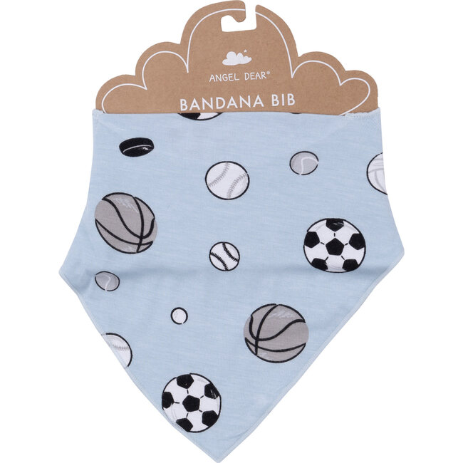 Sports Ball Print Bandana Bib, Blue