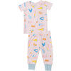 Softball Print Lounge Wear Set, Pink - Mixed Apparel Set - 1 - thumbnail
