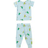Pickleball Print Lounge Wear Set, Blue - Mixed Apparel Set - 2