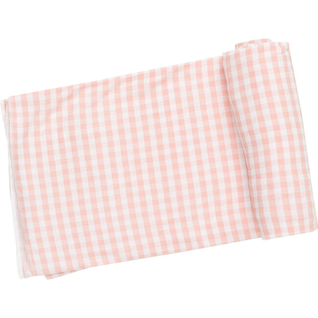 Mini Gingham Swaddle Blanket, Pink
