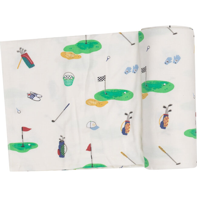 Golf Print Swaddle Blanket, Multicolors