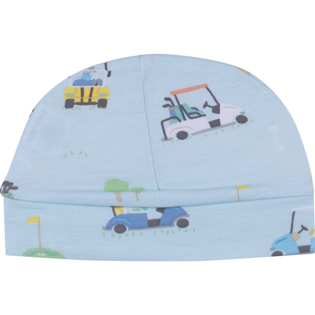 Golf Carts Print Beanie Hat, Blue