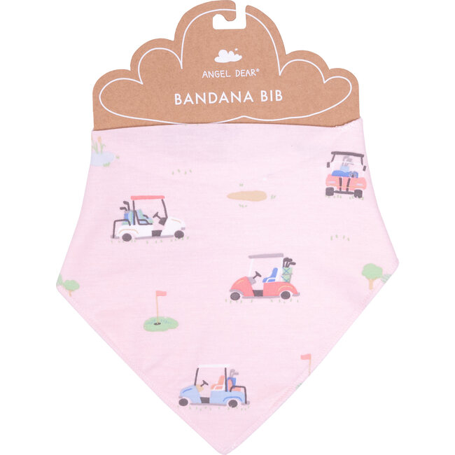 Golf Carts Print Bandana Bib, Pink