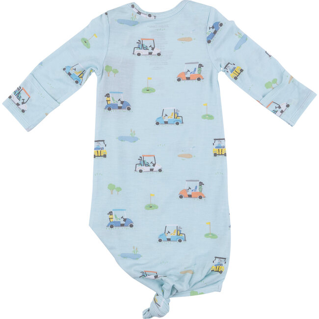 Golf Carts Print Knotted Gown, Blue - Nightgowns - 2