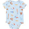 Baseball Print Bodysuit, Blue - Onesies - 1 - thumbnail