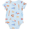 Baseball Print Bodysuit, Blue - Onesies - 2