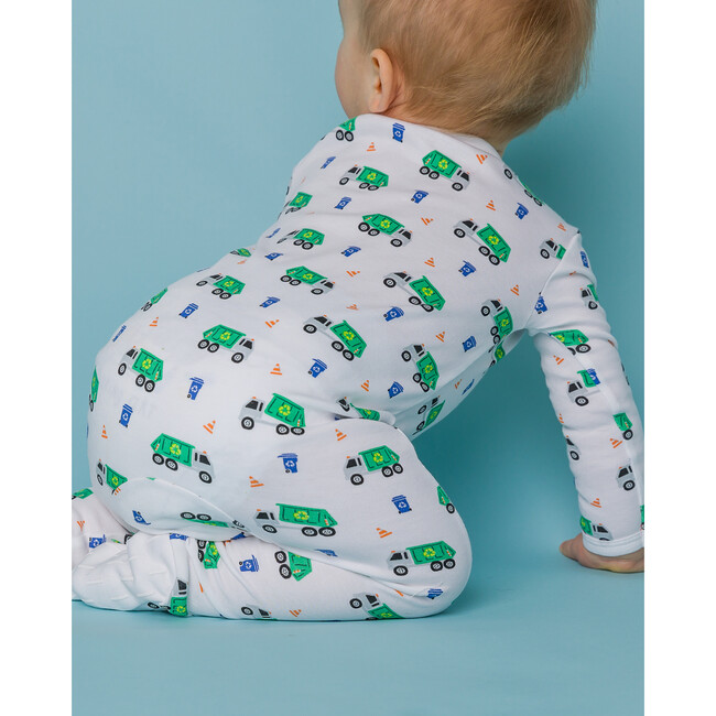 The Organic Zipper Footie, Recycling Trucks