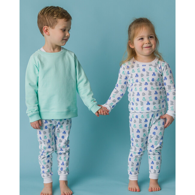 The Organic Pullover Sweatshirt, Aqua - Sweatshirts - 3
