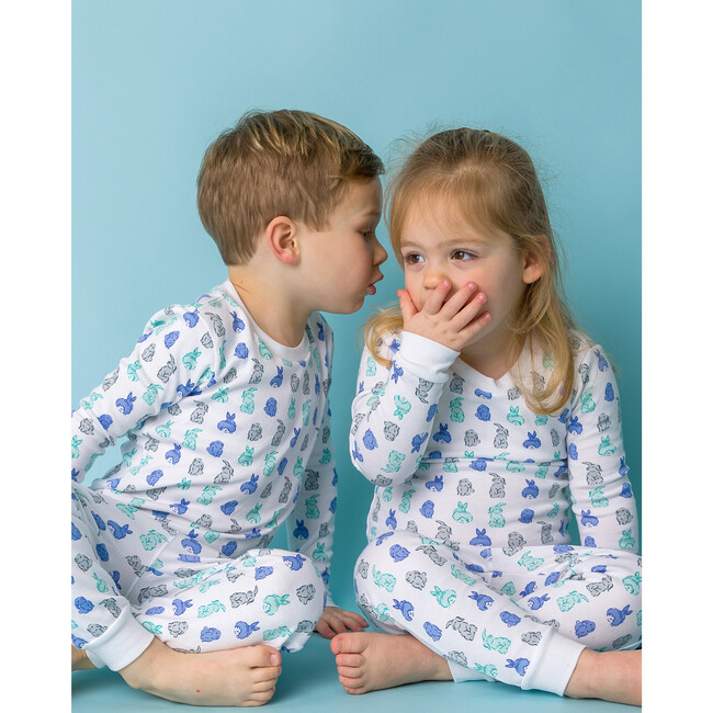 The Organic Long Sleeve Pajama Set, Bunny Tails - Pajamas - 5