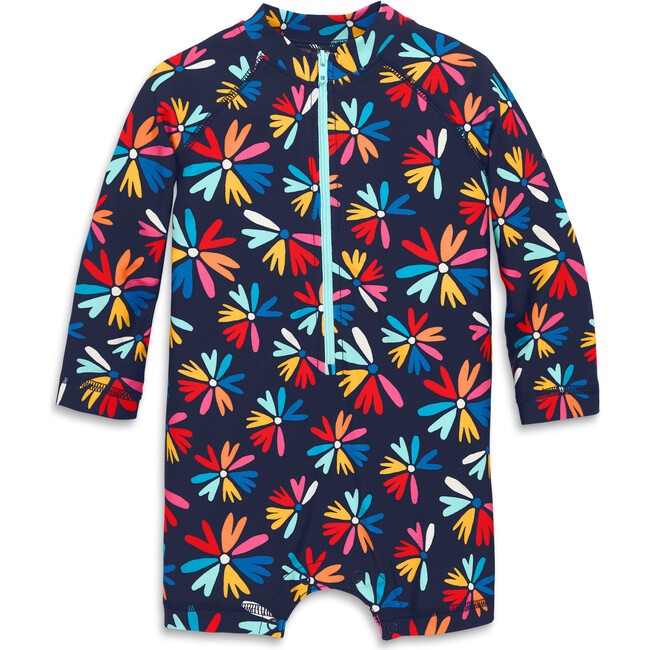 Baby One-Piece Rash Guard In Bright Blooms
