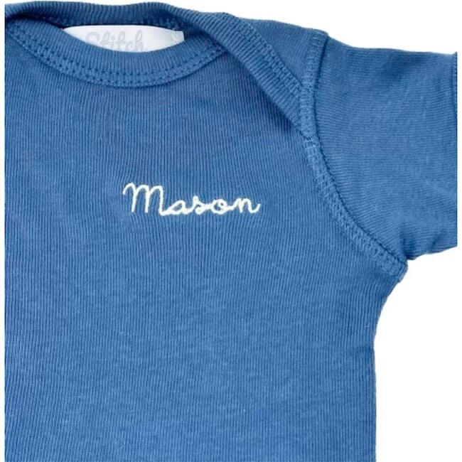 Custom Embroidered Onesie, Navy - Onesies - 2