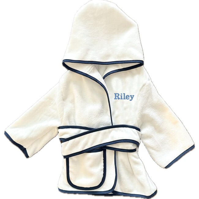 Terry Velour Children's Robe, Navy - Robes - 2