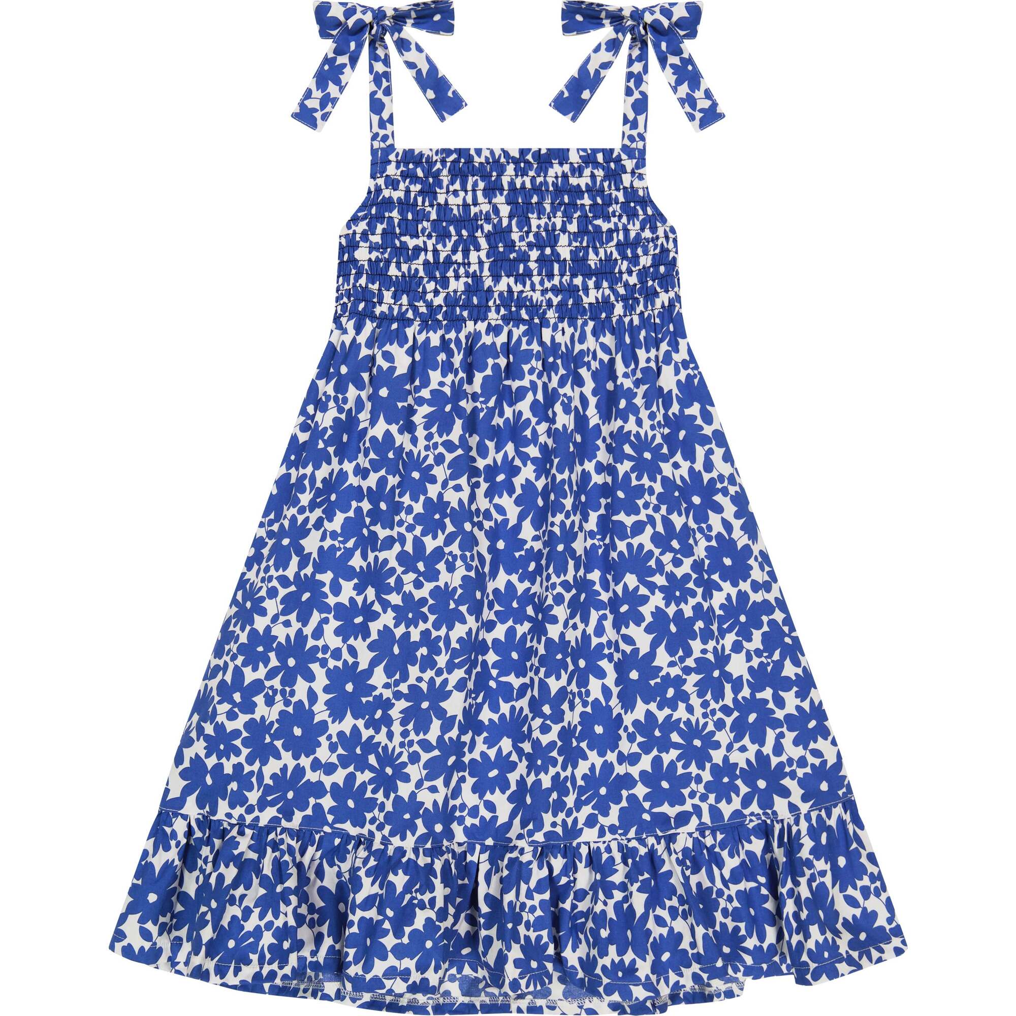 India Shoulder Tie Sundress, Blue - Dresses - 1