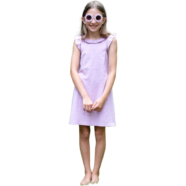 Colette Ruffle Dress, Purple - Dresses - 2