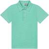 Boys Short Sleeve Polo, Green - Polo Shirts - 1 - thumbnail