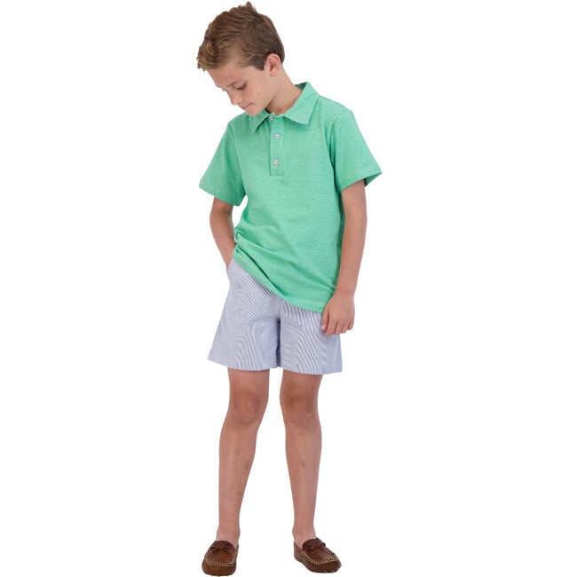 Boys Short Sleeve Polo, Green - Polo Shirts - 2