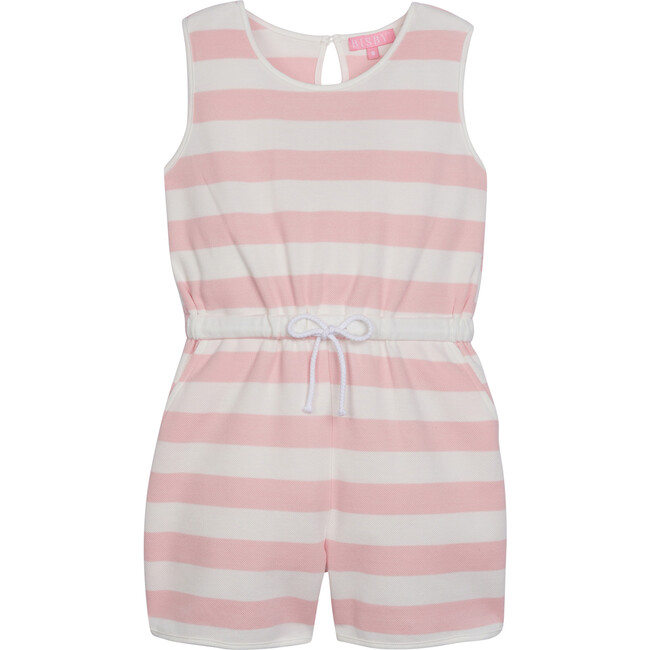 Rugby Romper, Pink & White Stripe