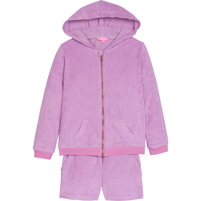 Hoodie Short Set, Lilac Terry