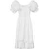 Girl's The Navy James Puff Sleeve Smock Dress, White - Dresses - 1 - thumbnail