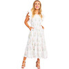 Women's The Elle Ruffle Sleeve Midi Dress, White Garden Floral - Dresses - 2