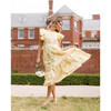 Women's The Elle Ruffle Sleeve Midi Dress, Yellow Garden Floral - Dresses - 5