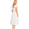 Women's The Elle Ruffle Sleeve Midi Dress, White Garden Floral - Dresses - 3