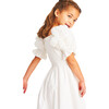 Girl's The Navy James Puff Sleeve Smock Dress, White - Dresses - 4