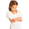 Girl's The Navy James Puff Sleeve Smock Dress, White - Dresses - 5