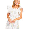 Women's The Elle Ruffle Sleeve Midi Dress, White Garden Floral - Dresses - 5
