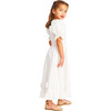 Girl's The Navy James Puff Sleeve Smock Dress, White - Dresses - 6
