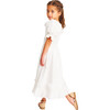 Girl's The Navy James Puff Sleeve Smock Dress, White - Dresses - 7