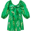 Girl's The Blair Scalloped Neck Chest Bow Dress, Green Garden Floral - Dresses - 1 - thumbnail