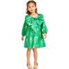 Girl's The Blair Scalloped Neck Chest Bow Dress, Green Garden Floral - Dresses - 2