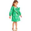 Girl's The Blair Scalloped Neck Chest Bow Dress, Green Garden Floral - Dresses - 3