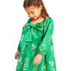 Girl's The Blair Scalloped Neck Chest Bow Dress, Green Garden Floral - Dresses - 5