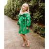 Girl's The Blair Scalloped Neck Chest Bow Dress, Green Garden Floral - Dresses - 8