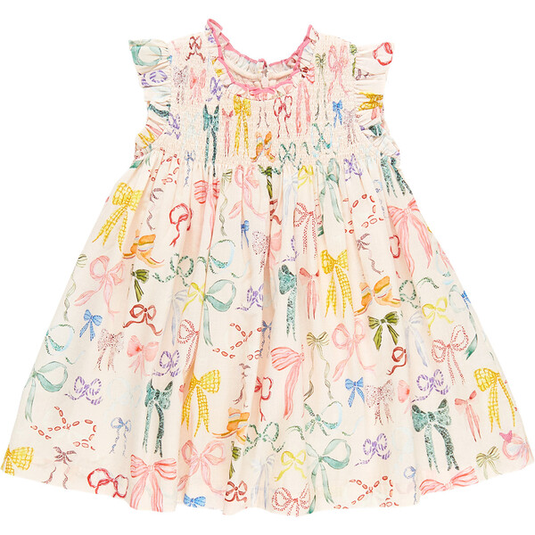 Girls Stevie Dress, Watercolor Bows - Pink Chicken Dresses | Maisonette