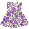 Girls Jennifer Dress, Purple Peonies - Dresses - 1 - thumbnail