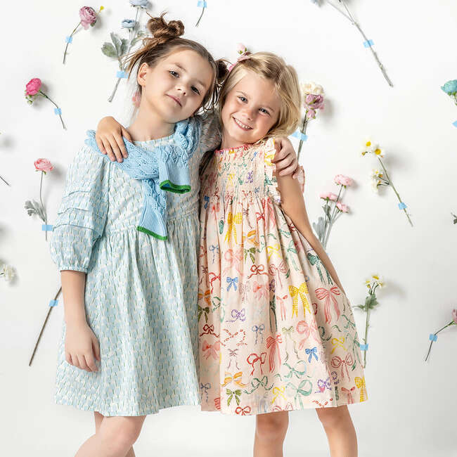 Girls Stevie Dress, Watercolor Bows - Dresses - 3