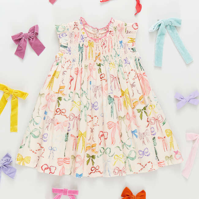 Girls Stevie Dress, Watercolor Bows - Dresses - 5