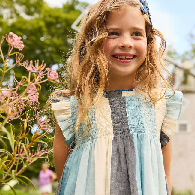 Girls Stevie Dress, Ocean Stripe - Dresses - 3